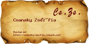 Csanaky Zsófia névjegykártya