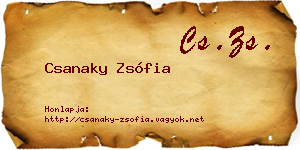 Csanaky Zsófia névjegykártya