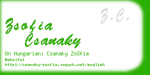 zsofia csanaky business card