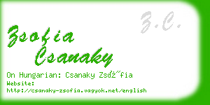 zsofia csanaky business card